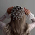 Silver Bohemian Pearl Net Headband â€“ Vintage Mesh Hair Accessory for Women | Elegant Faux Pearl Bridal Hairpiece