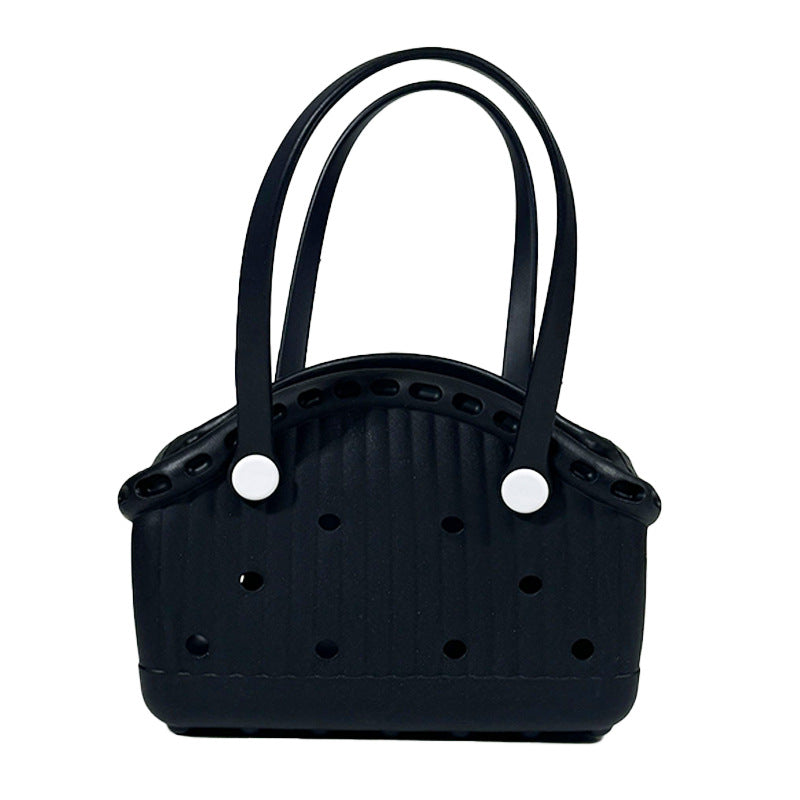 Black Portable EVA Pet Handbag - DIY Custom Decoration Carrier for Small Pets, Beach, and Outdoor Use Large Capacity