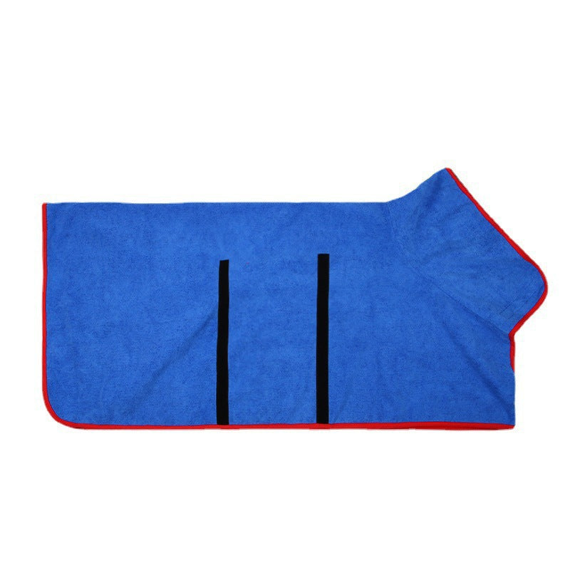 S Blue Pet Dog Quick-Dry Bathrobe - Absorbent Towel Robe for Medium and Large Dogs