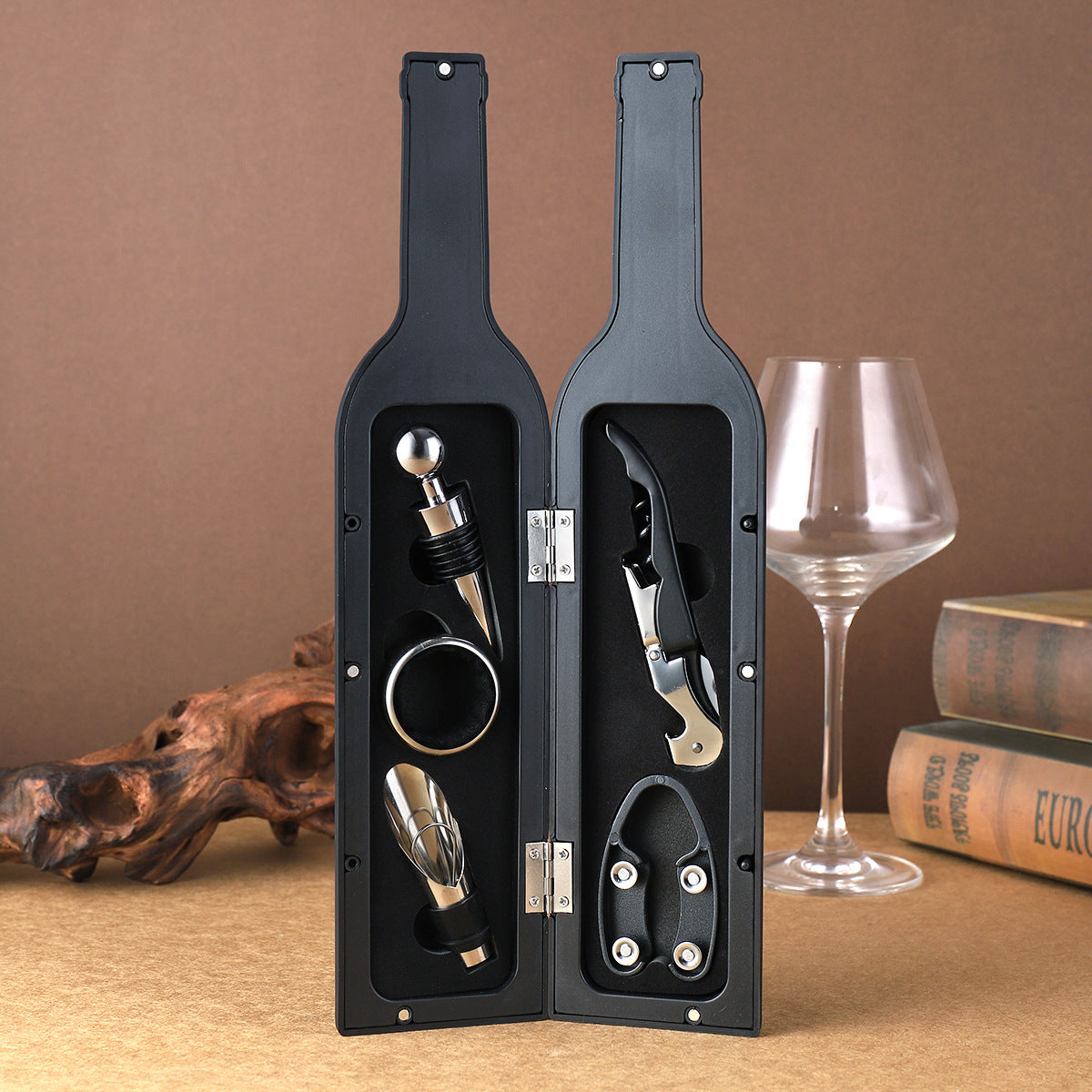 Red Closure Creative Wine Accessories Set  5-Piece High-Grade Wine Tool Gift Set