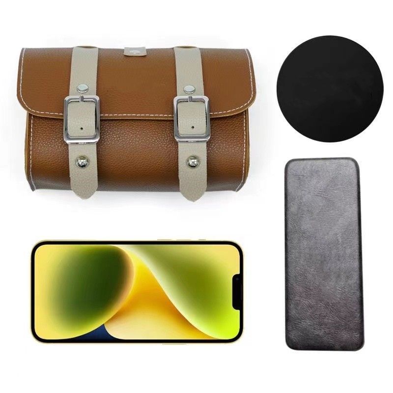 Brown Vintage Bicycle Handlebar Bag  Universal Front & Rear Bike Accessory for Commuting and Cycling