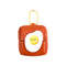 Fried Egg Pattern Orange Cute Multifunctional Mini Leather Coin Purse with Keychain for Lipstick, Bluetooth Earbuds, and Small Essentials