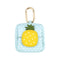 Pineapple Pattern Blue Plaid Cute Multifunctional Mini Leather Coin Purse with Keychain for Lipstick, Bluetooth Earbuds, and Small Essentials