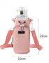 Pink Portable Outdoor Water Bottle Holder Bag with Adjustable Shoulder Strap, Nylon Waterproof Material, 121g Lightweight, 23cm Height for Travel and HikingWater Cup Not Included