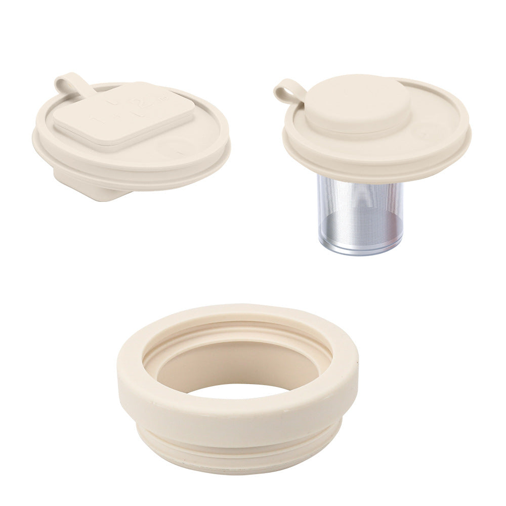 Off White 40oz Silicone Replacement Coffee and Pill Mug Lid - BPA-Free, Leak-Proof, Dishwasher Safe