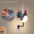 Grey USB Rechargeable Rooster Wall Lamp with Sound, Aromatherapy, and Decorative Design â€“ Creative Nightlight for Bedroom and Corridor