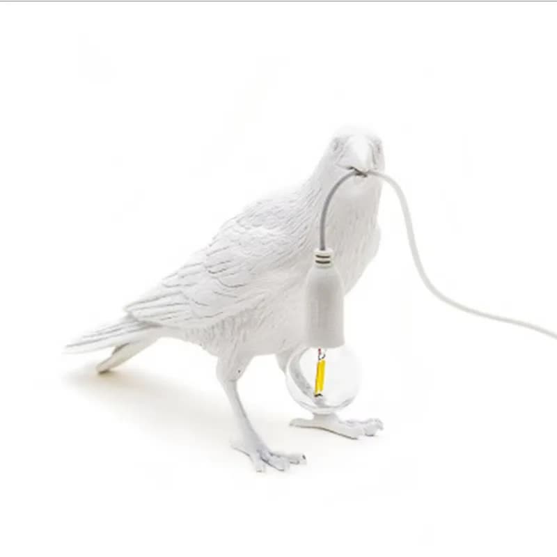 Black Bird Left Wall Lamp Nordic Resin Bird Wall Lamp - Creative Animal Bedside Decorative USB Night Light, Stylish Bird Perched Lamp for Bedroom and Living Room