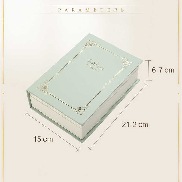 Light Green Creative PU Jewelry Storage Book - Magnetic Closure Organizer for Earrings, Rings, and NecklacesThe Jewelry is a prop for the photo shoot and is not included