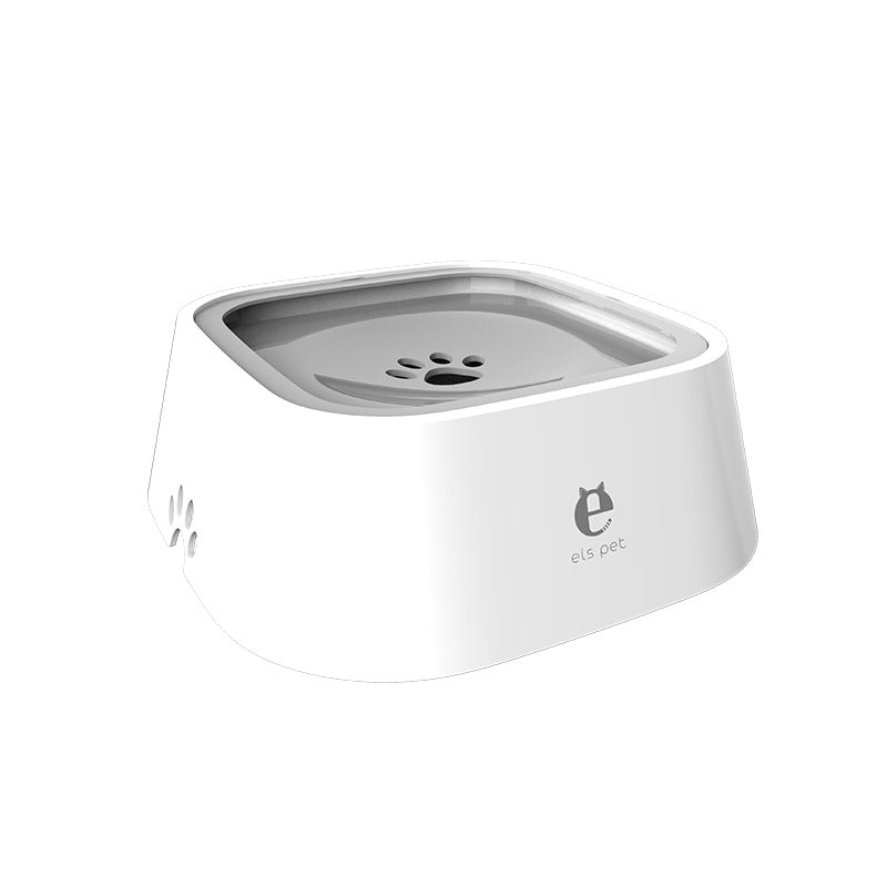 Grey Anti-Spill Floating Pet Water Bowl for Dogs and Cats - 1L Capacity, Splash-Proof and Anti-Wet Mouth Design