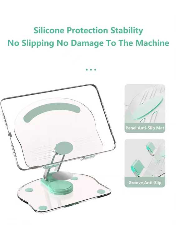 White Acrylic Foldable Tablet and Phone Stand - 360Â° Rotation, Anti-Slip Design, Lightweight and Compact