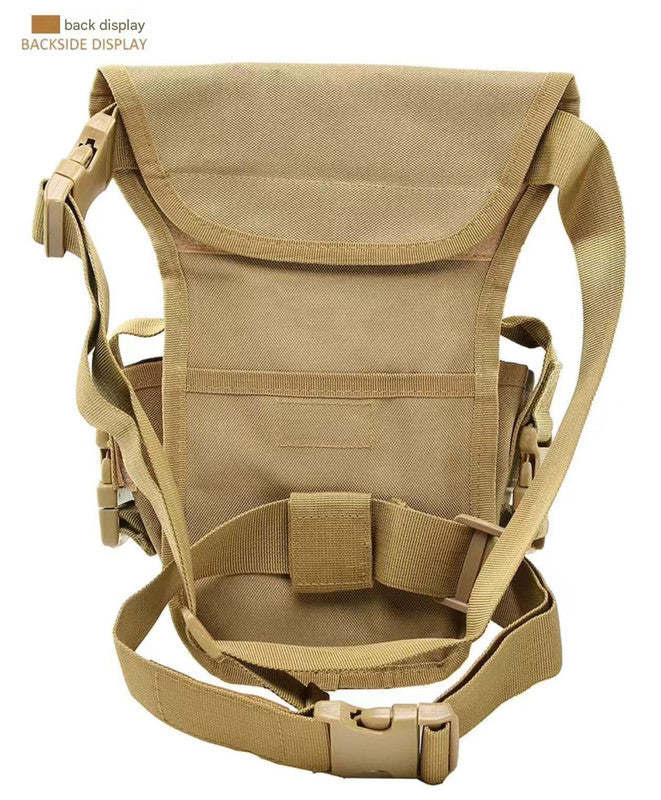 Black Tactical Outdoor Leg Bag  900D Durable Multi-Layer Waist Pack for Cycling, Fishing, and Security