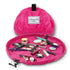 Pink Portable Drawstring Cosmetic Storage Bag for Travel and Daily UseCosmetics pictured are photo props and are not included