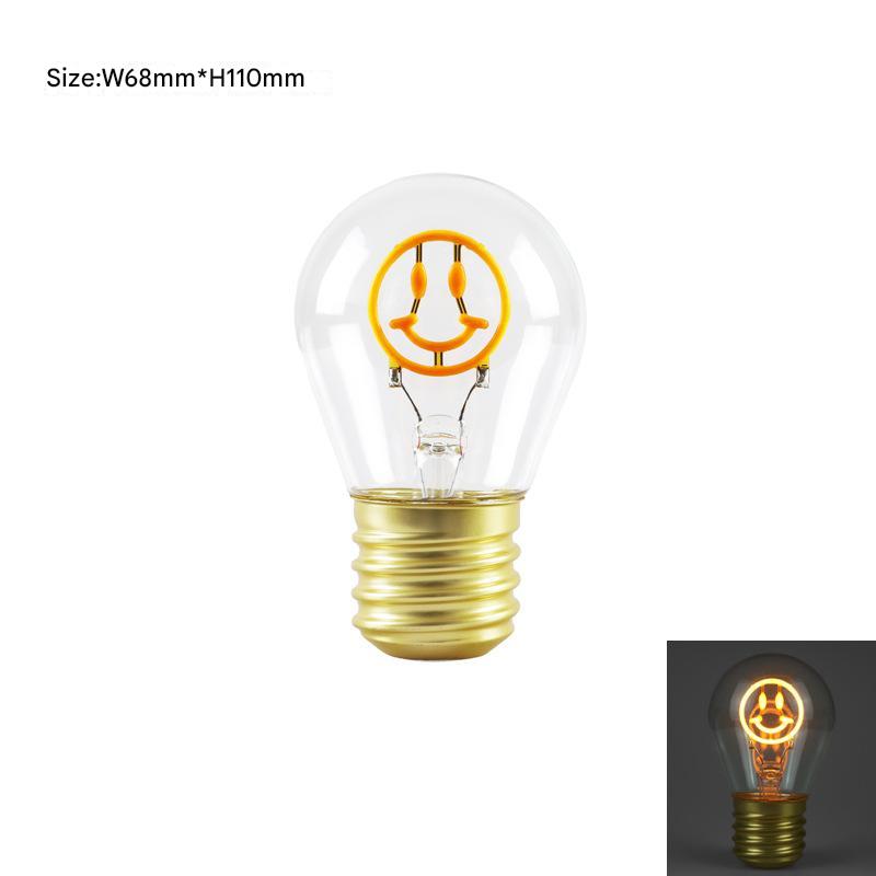 Smiley Face Shape Portable USB Rechargeable LED Bulb - Night Light & Festive Decor