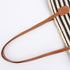 Black And Brown Stripes Handmade Large Capacity Striped Beach Tote Bag with Zipper and Inner Pocket - Summer Vacation Woven Shoulder Bag for Women