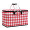 Insulated Picnic Basket with Aluminum Frame - Portable Collapsible Cooler Bag 18L 40*20*23cmRed plaid