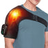 Black Rechargeable Heated Shoulder Massager with LED Display - Adjustable Compression Wrap for Pain Relief and Relaxation