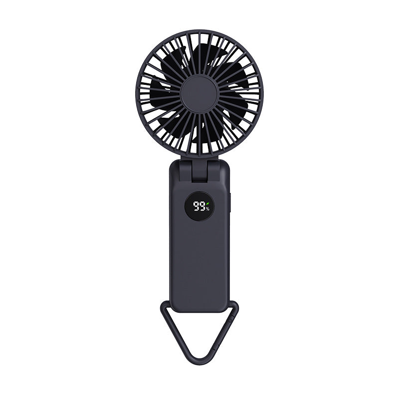 Navy Blue Portable Handheld Fan with 2000mAh Battery - 3-in-1 Design for Desk, Handheld, and Hanging Use (Model Q3)