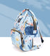 Large Capacity Multi-Functional Baby Diaper Backpack - Stylish and Travel-Friendly Mummy Bag  Crown Blue