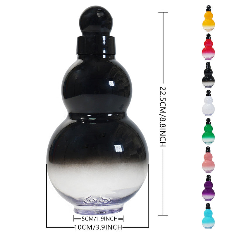 32oz Black Myth Wukong Inspired Gourd Water Plastic Pink Bottle - Decorative Double-Layer Flask with Calligraphy and Accessories