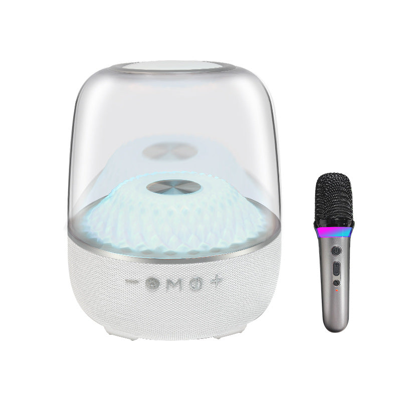 LP90 White 360Â° Bluetooth Home Theater Speaker With One Microphone - LED Light Effect, 120W Surround Sound