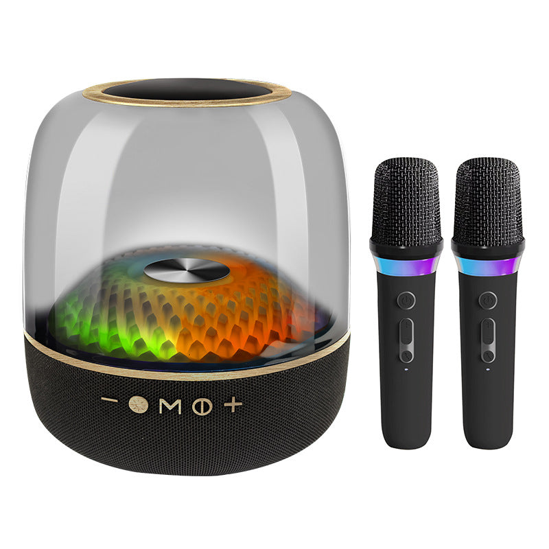 LP90 Black 360Â° Bluetooth Home Theater Speaker With Two Microphones - LED Light Effect, 120W Surround Sound