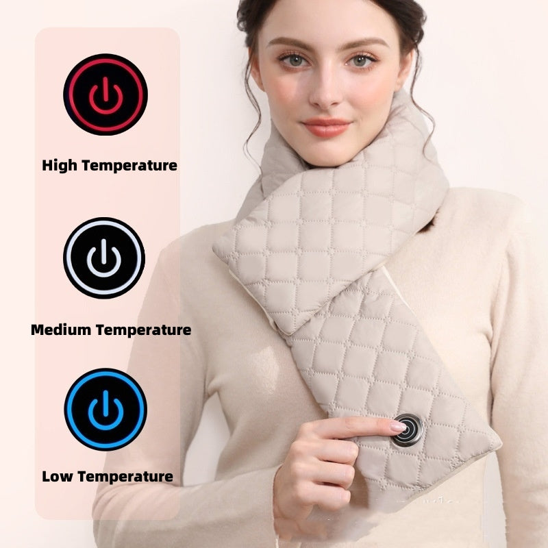 Beige Upgraded Electric Heated Scarf - 3-Level Adjustable Heating