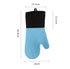 Blue Spiral Pattern Silicone Oven Mitts - Heat Resistant and Non-Slip Design (1 Pair/2 PCS)