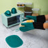 Green Spiral Pattern Silicone Oven Mitts - Heat Resistant and Non-Slip Design (1 Pair/2 PCS)