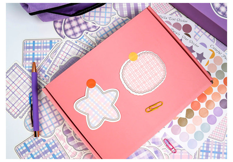 Kids Creative Journal Gift Set(Purple) - Notebook, Pen, Stickers, and Accessories