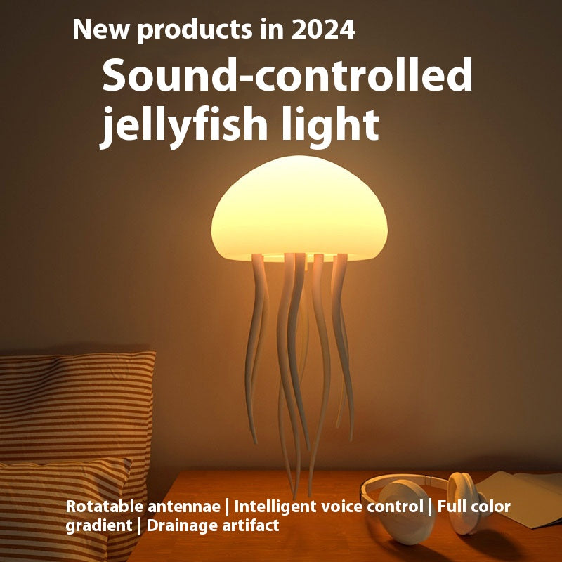 Hanging Style Jellyfish Shaped Night Light - 1000mAh Rechargeable LED Lamp