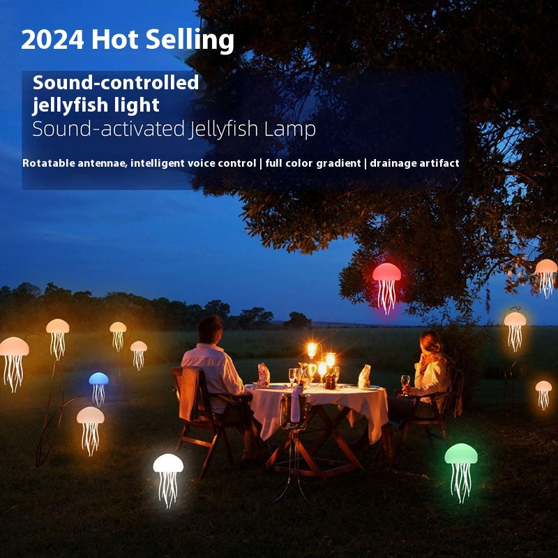 Hanging Style Jellyfish Shaped Night Light - 1000mAh Rechargeable LED Lamp