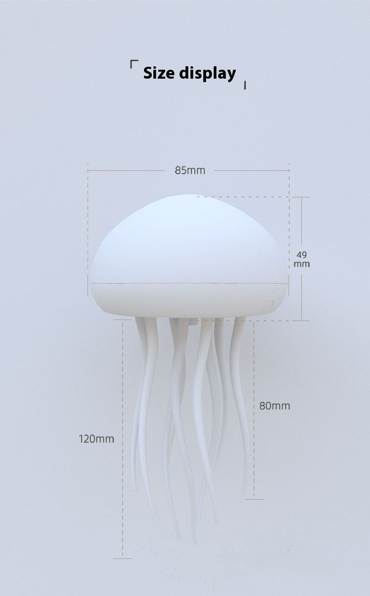 Hanging With Base Style Jellyfish Shaped Night Light - 1000mAh Rechargeable LED Lamp