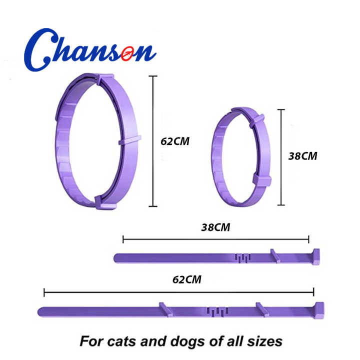 Blue Calming Collars for Cats - Natural Anxiety Relief, Adjustable, 3 Pack 2 set/6PCS
