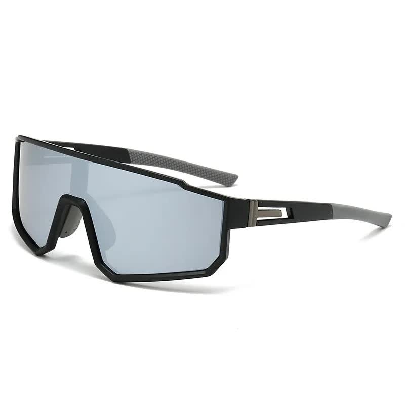 UV400 Sports Sunglasses with Polarized TAC Lens - Black/Silver