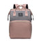 Multifunctional Diaper Backpack with Mosquito Net and Insulated Pockets - Pink and Grey