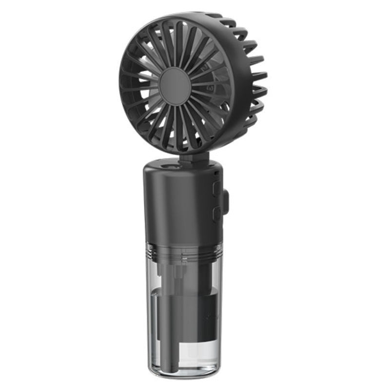 Portable 4-Speed Mini Spray Fan with Moisturizing Function - F2 Black (2PCS)