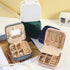 2PCS White Portable Travel Jewelry Box with Mirror and Compartments