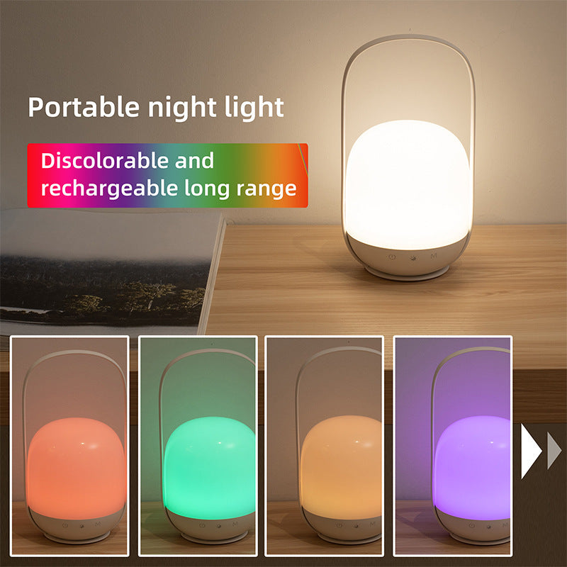 Portable LED Night Light with 16 Colors, 4 Dimming Modes, and Remote Control