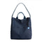 Blue Minimalist Nylon Tote Bag with Adjustable Shoulder Strap, Large Capacity