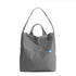 Gray Minimalist Nylon Tote Bag with Adjustable Shoulder Strap, Large Capacity