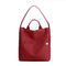 Red Minimalist Nylon Tote Bag with Adjustable Shoulder Strap, Large Capacity
