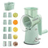 Green Multifunctional Manual Rotary Vegetable Slicer with 10 Blades – Safe and Easy-to-Use