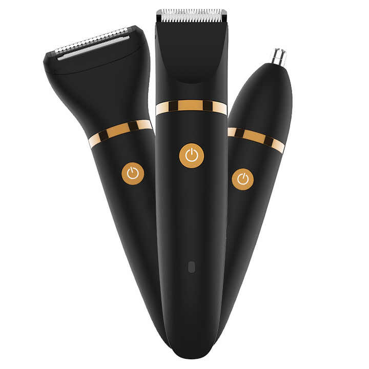 3-in-1 Waterproof Rechargeable Electric Hair Trimmer Set for Men - Professional Grooming Kit