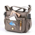 Coffee Nylon Crossbody Bag with Multiple Compartments - Compact and Stylish Design