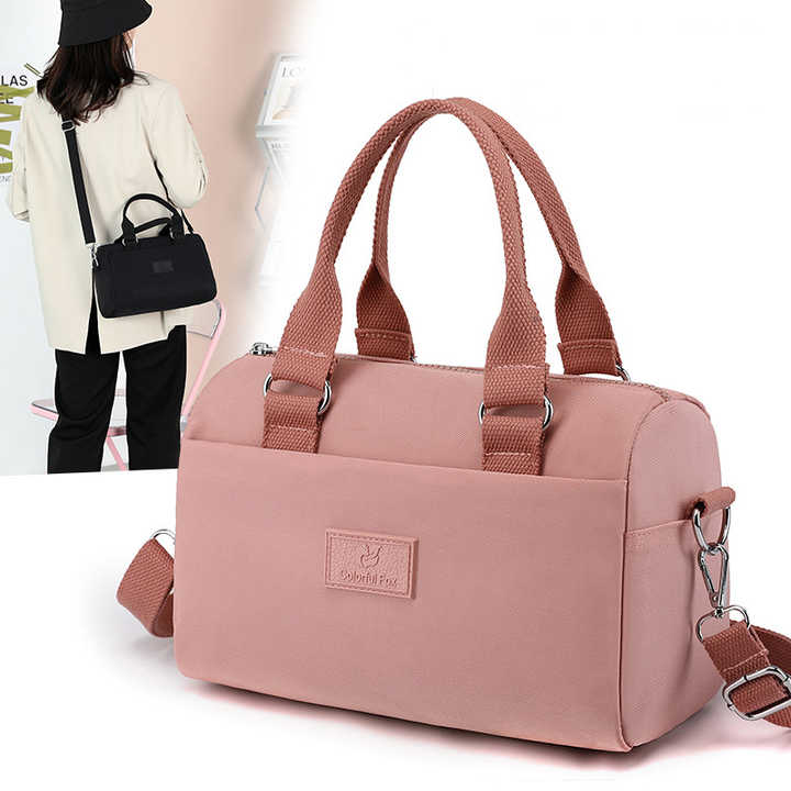 0486# Purple Multifunctional Nylon Shoulder Bag - Lightweight and Spacious Handbag for Women, 27x18x14cm