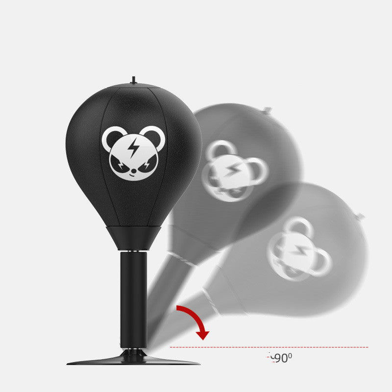 Adjustable Desktop Punching Speed Ball - Durable PU Leather, Stable Base Monkey pattern and  Kids Boxing Gloves