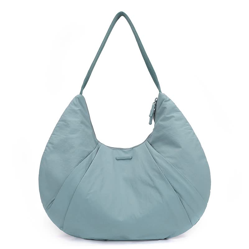 Haze Blue Waterproof Nylon Lightweight Tote Shoulder Bag - Stylish and Spacious for Daily Commute and Outdoor Activities