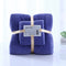 2 PCS Dark Blue Coral Fleece Towel and Bath Towel Set - Ultra Soft, Absorbent, and Lint-Free for Home and Spa