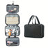Black Multipurpose Portable Travel Toiletry Bag - Waterproof Cosmetic Organizer with Zipper