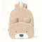 Cute Khaki Bear Backpack - Soft Corduroy Material with Adjustable Straps